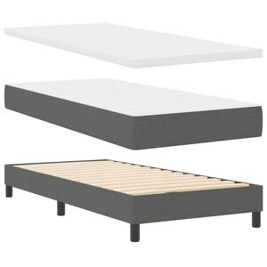 vidaXL Κρεβάτι box spring με στρώμα με στρώμα Σκούρο γκρι 80 x 200 cm