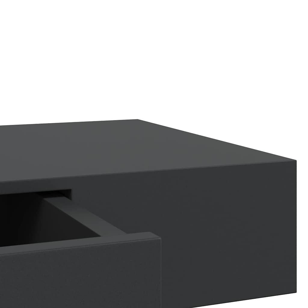 vidaXL Ράφι Τοίχου με Συρτάρι Μαύρο 80 x 25 x 8 εκ. MDF