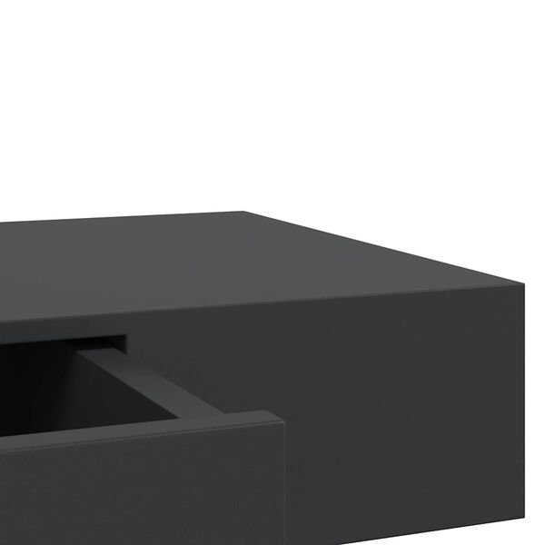 vidaXL Ράφι Τοίχου με Συρτάρι Μαύρο 80 x 25 x 8 εκ. MDF