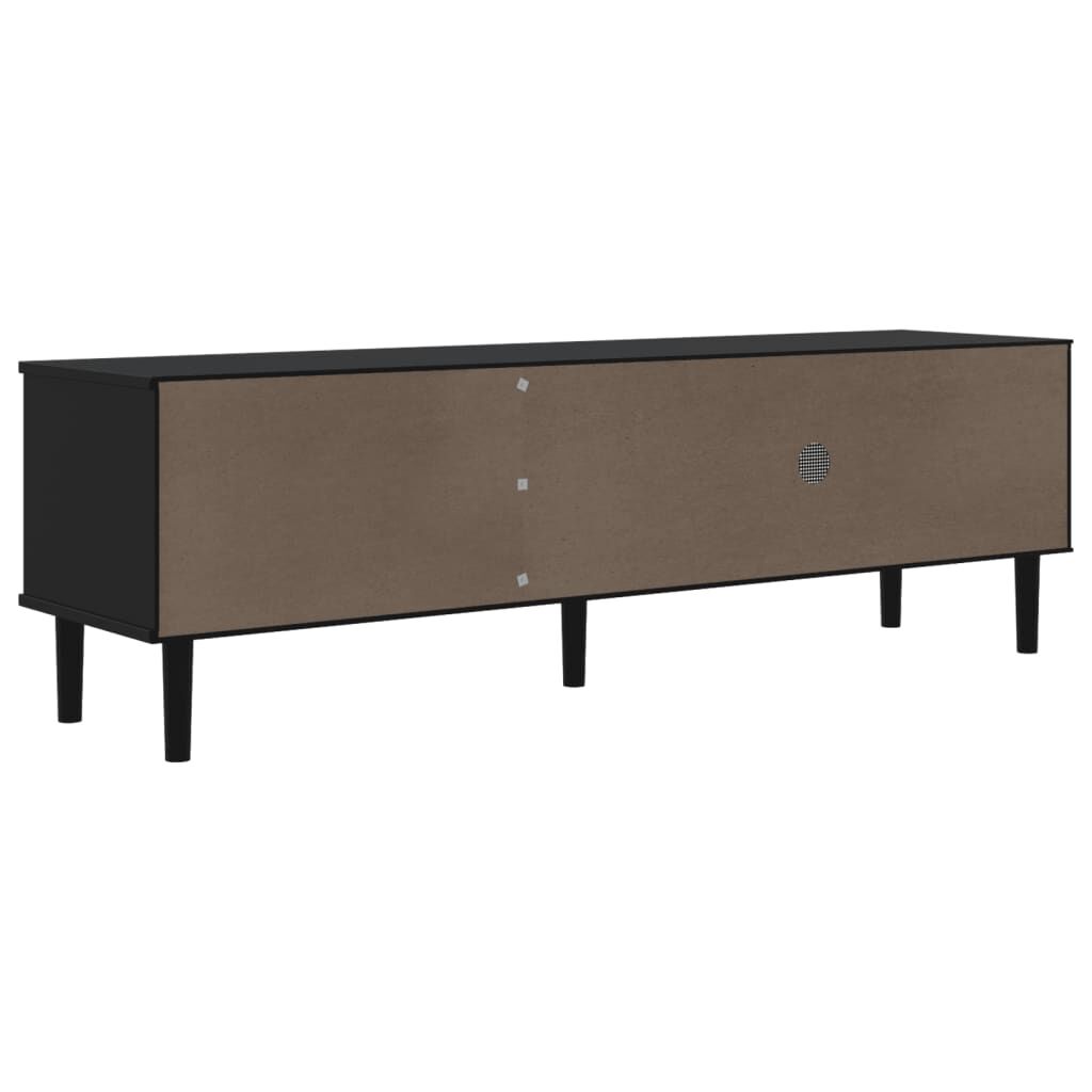 vidaXL Έπιπλο Τηλεόρασης SENJA Μαύρο / Ρατάν 158x40x49 εκ. Μασίφ Πεύκο