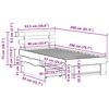 vidaXL Σκελετός Κρεβατιού Καφέ κεριού 90 x 200 cm Μασίφ ξύλο πεύκου