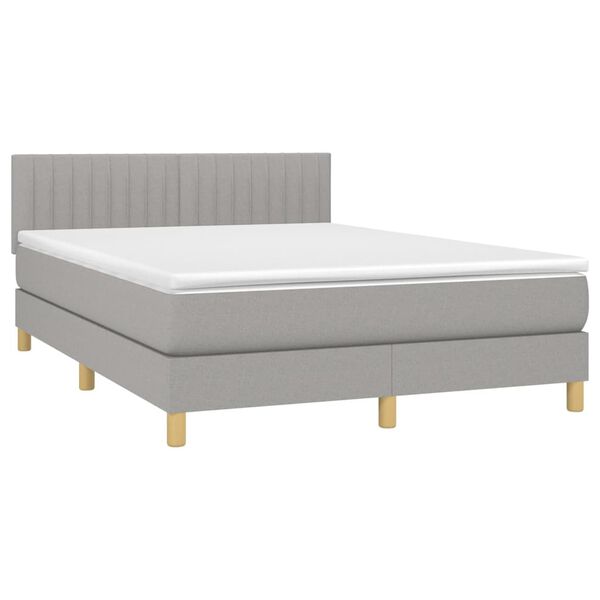 vidaXL &Kappa;&rho;&epsilon;&beta;ά&tau;&iota; Boxspring &mu;&epsilon; &Sigma;&tau;&rho;ώ&mu;&alpha; & LED &Alpha;&nu;.&Gamma;&kappa;&rho;&iota; 140x190&epsilon;&kappa;. &Upsilon;&phi;&alpha;&sigma;&mu;ά&tau;&iota;&nu;&omicron;
