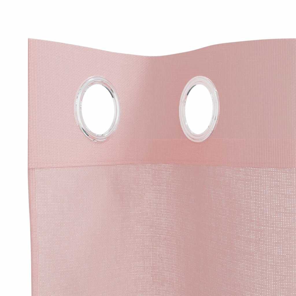 vidaXL Κουρτίνες Voile με ροδέλες 2 τεμάχια Ροζ 140x245 εκ.
