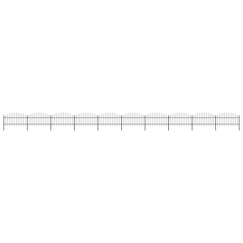 vidaXL Κάγκελα Περίφραξης με Λόγχες Μαύρα (1,-1,25) x 1,7 μ. Ατσάλινα