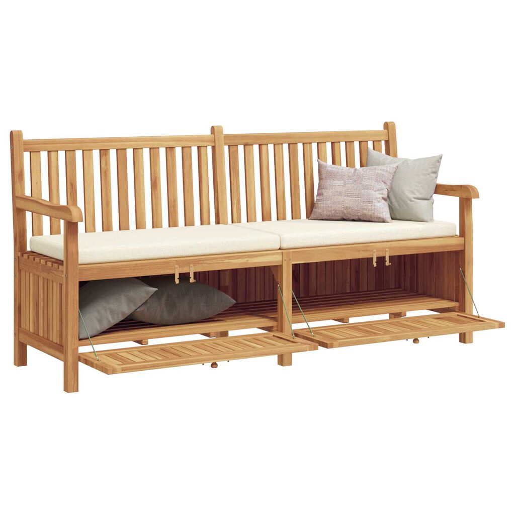 vidaXL Πάγκος Αποθήκευσης Κήπου Καφέ 228 x 60 x 90 εκ Μασίφ ξύλο teak