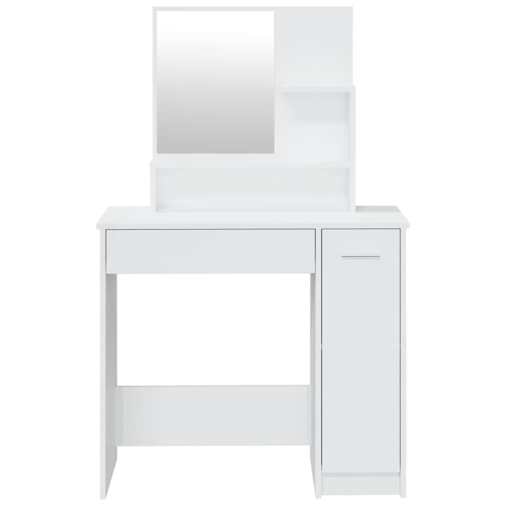 vidaXL Μπουντουάρ Σετ Γυαλιστερό Λευκό 86,5x35x136 εκ.