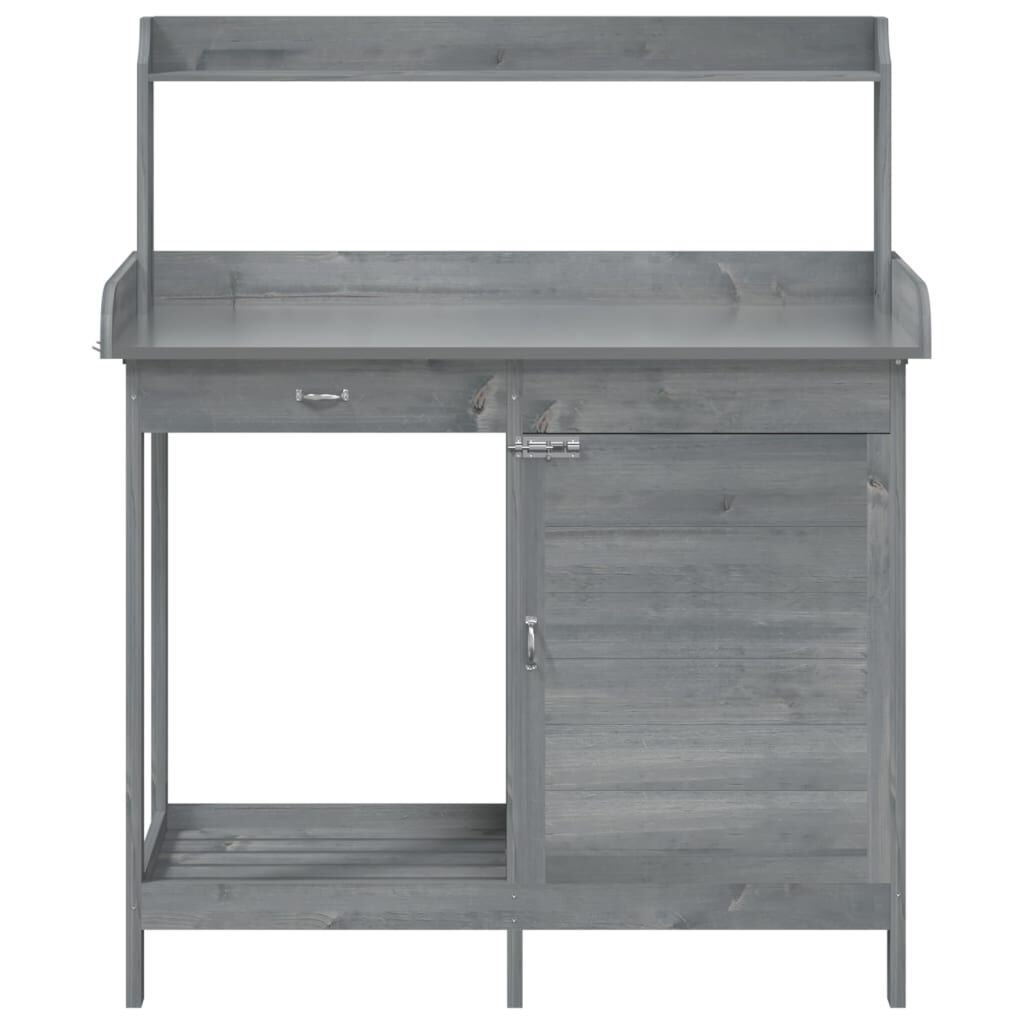 vidaXL Τραπέζι για Γλάστρες+Ντουλάπι Γκρι 110,5x45x124,5εκ Μασίφ Ελάτη