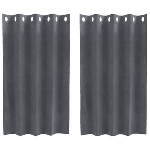 vidaXL Κουρτίνες με κουρτίνες 2 pcs Ανοιχτό γκρι 140 x 140 cm Βελούδο
