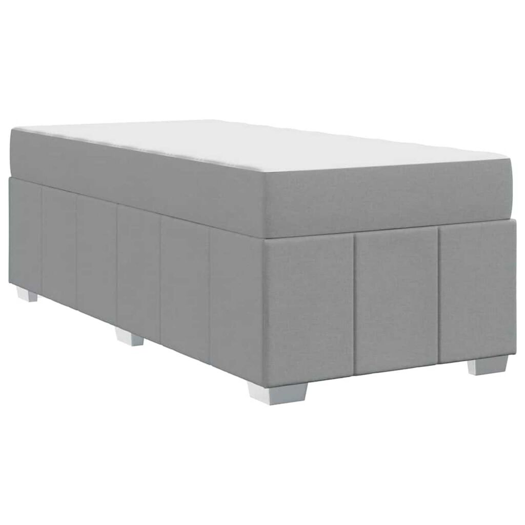 vidaXL Σκελετός Κρεβατιού Ανοιχτό γκρι 90 x 200 cm ύφασμα