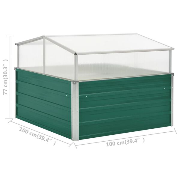 vidaXL Θερμοκήπιο Σπορείο Πράσινο 100x100x77 εκ. Γαλβανισμένος Χάλυβας