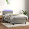 vidaXL &Kappa;&rho;&epsilon;&beta;ά&tau;&iota; Boxspring &mu;&epsilon; &Sigma;&tau;&rho;ώ&mu;&alpha; & LED &Alpha;&nu;.&Gamma;&kappa;&rho;&iota; 90x190 &epsilon;&kappa;. &Beta;&epsilon;&lambda;&omicron;ύ&delta;&iota;&nu;&omicron;
