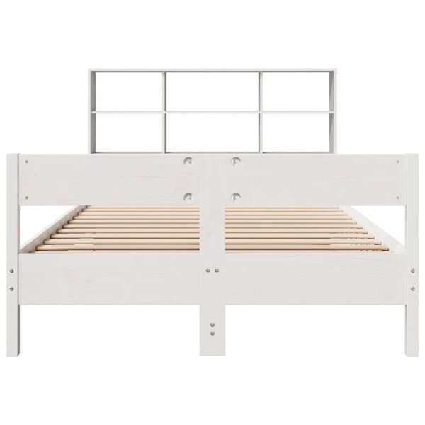vidaXL Κρεβάτι Βιβλιοθήκη Χωρίς Στρώμα 140x200 εκ Μασίφ Ξύλο Πεύκο