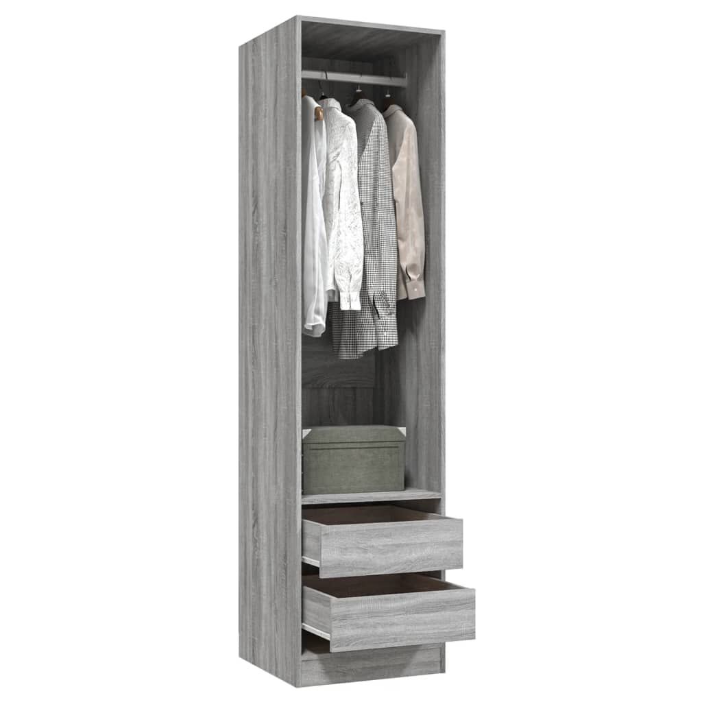 vidaXL Ντουλάπα με Συρτάρια Γκρι Sonoma 50 x 50 x 200 εκ Επεξεργ. Ξύλο