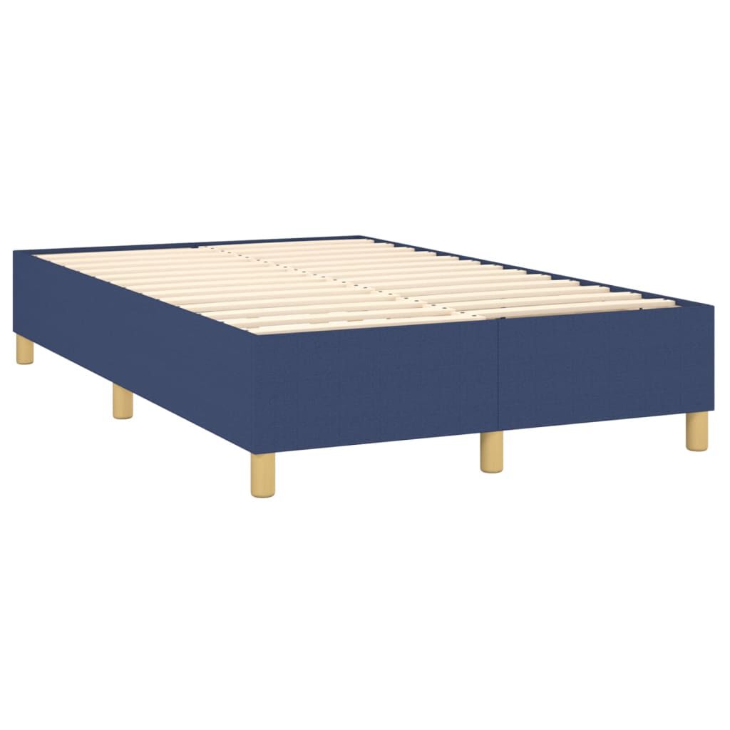 vidaXL Κρεβάτι Boxspring με Στρώμα Μπλε 120x200 εκ. Υφασμάτινο