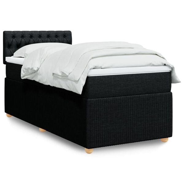 vidaXL &Kappa;&rho;&epsilon;&beta;ά&tau;&iota; Boxspring &mu;&epsilon; &Sigma;&tau;&rho;ώ&mu;&alpha; &Mu;&alpha;ύ&rho;&omicron; 90x200 &epsilon;&kappa;. &Upsilon;&phi;&alpha;&sigma;&mu;ά&tau;&iota;&nu;&omicron;