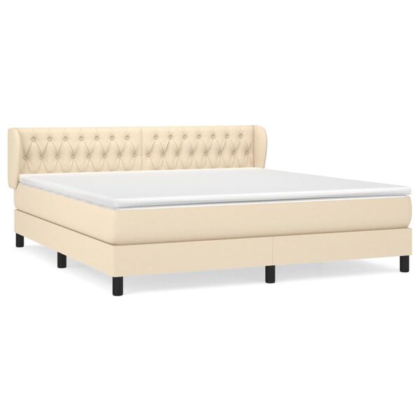 vidaXL &Kappa;&rho;&epsilon;&beta;ά&tau;&iota; Boxspring &mu;&epsilon; &Sigma;&tau;&rho;ώ&mu;&alpha; &Kappa;&rho;&epsilon;&mu; 180x200 &epsilon;&kappa;. &Upsilon;&phi;&alpha;&sigma;&mu;ά&tau;&iota;&nu;&omicron;