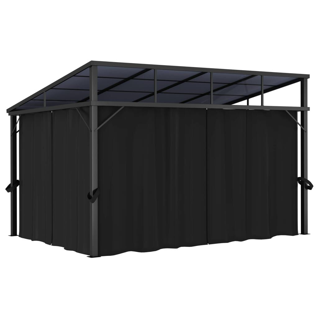 vidaXL Κιόσκι με Κουρτίνα Ανθρακί 405 x 294 x 244 εκ.