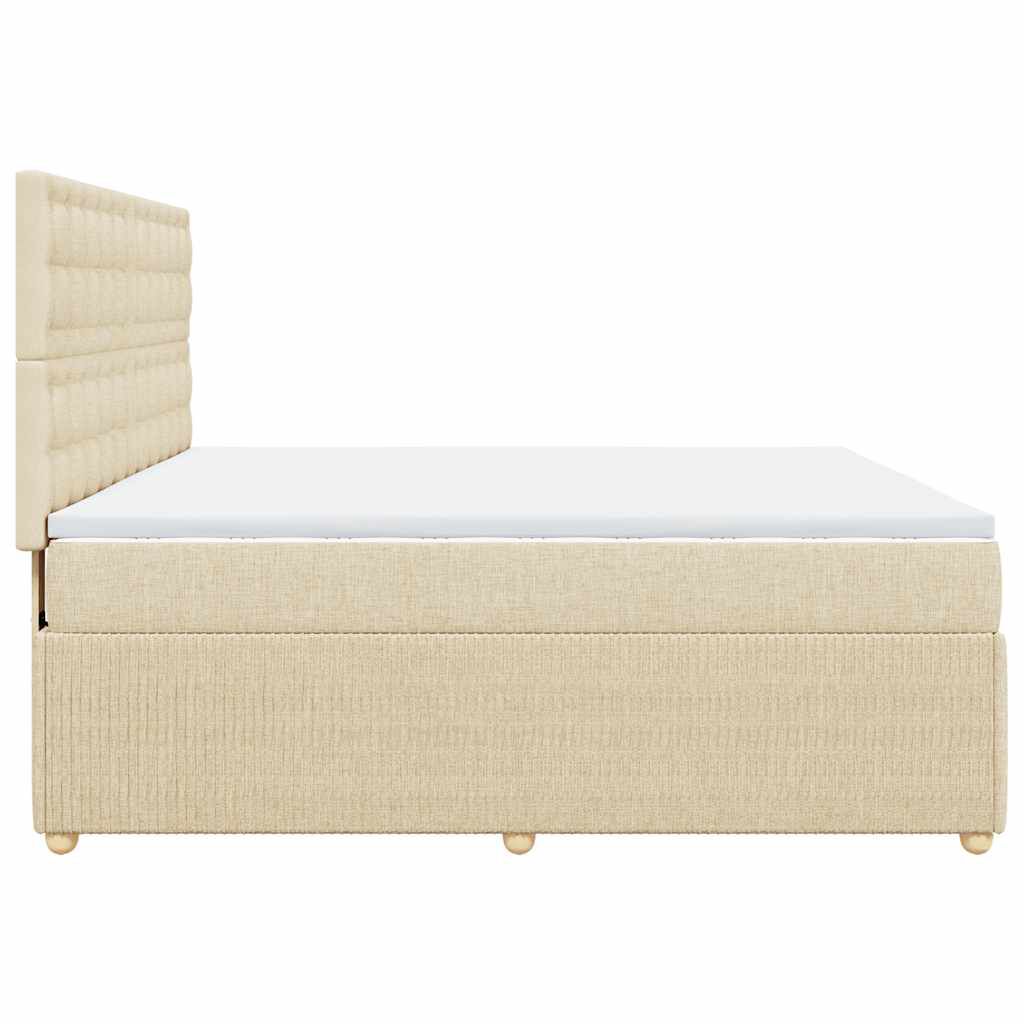 vidaXL Κρεβάτι Boxspring με Στρώμα Κρεμ 180x200 εκ. Υφασμάτινο
