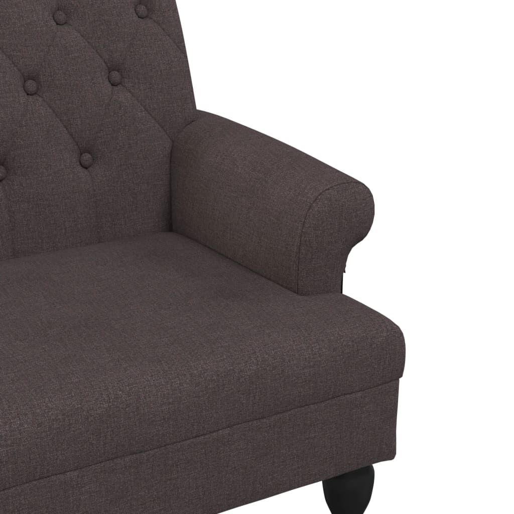 vidaXL Παγκάκι με Πλάτη Σκούρο Καφέ 120 x 62 x 75,5 εκ. Υφασμάτινο