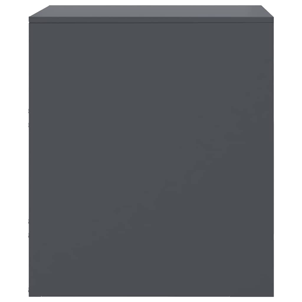 vidaXL Κομοδίνο Ανθρακί 34,5 x 39 x 44 εκ. από Χάλυβα