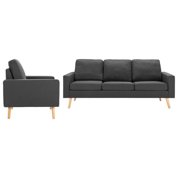 vidaXL 2 Piece Living Room Set Dark Gray Fabric