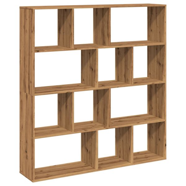 vidaXL Βιβλιοθήκη Αρτισιανή Δρυς 132x29x141,5 εκ. Επεξεργασμένο Ξύλο