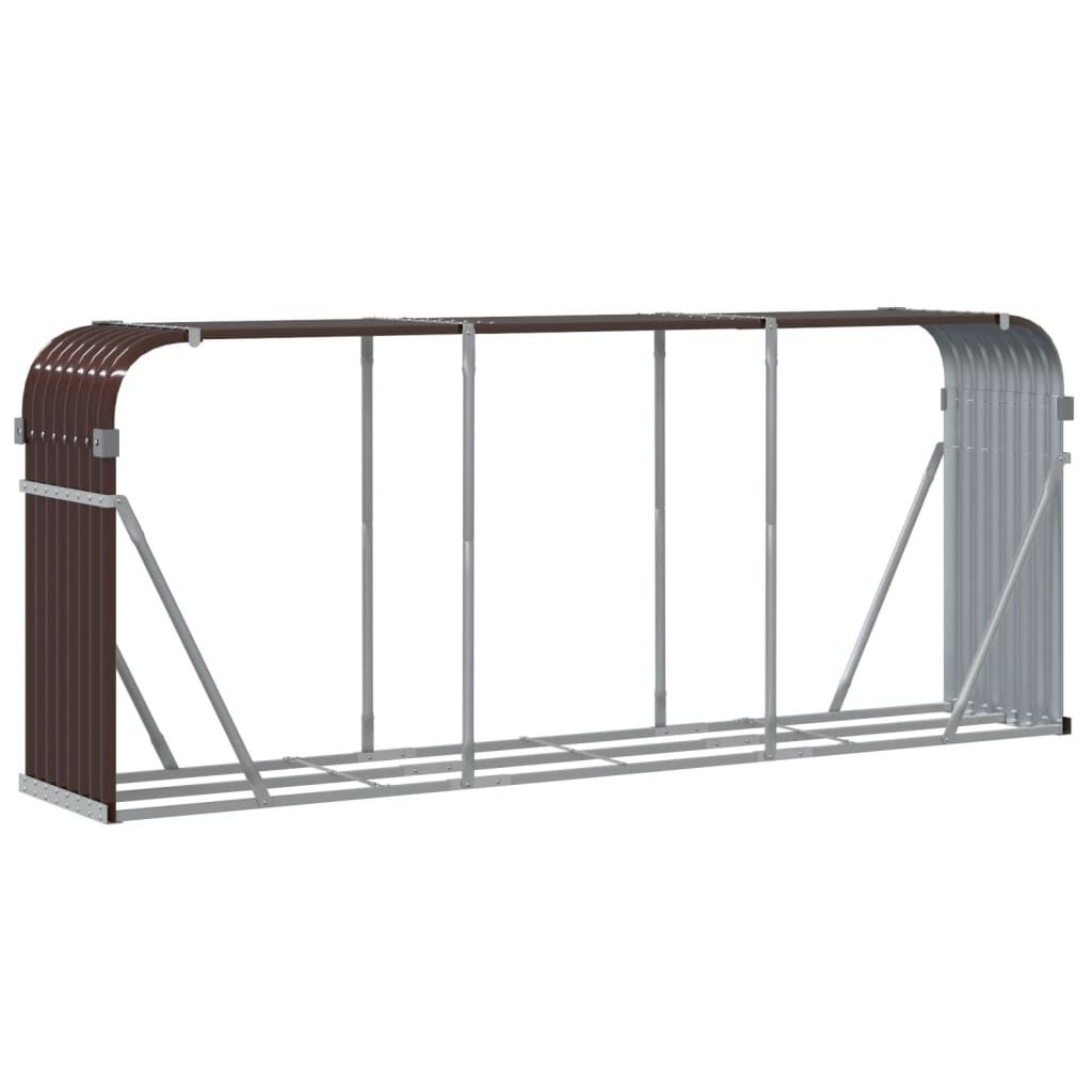 vidaXL Ξυλοθήκη Καφέ 234x45x100 εκ. από Γαλβανισμένο Ατσάλι