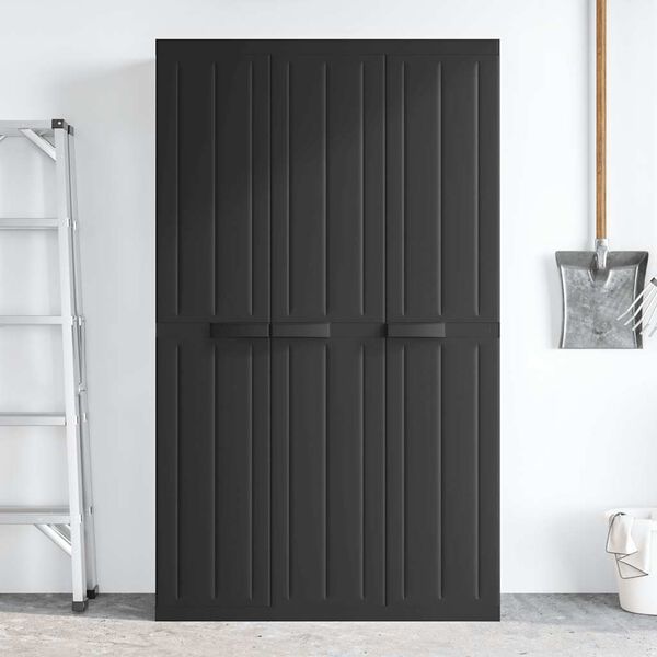 vidaXL Ντουλάπι Αποθ. Εξ. Χώρου Μαύρο 97x37x165εκ. Πολυπροπυλένιο