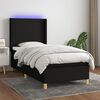 vidaXL &Kappa;&rho;&epsilon;&beta;ά&tau;&iota; Boxspring &mu;&epsilon; &Sigma;&tau;&rho;ώ&mu;&alpha; & LED &Mu;&alpha;ύ&rho;&omicron; 90x200 &epsilon;&kappa;. &Upsilon;&phi;&alpha;&sigma;&mu;ά&tau;&iota;&nu;&omicron;
