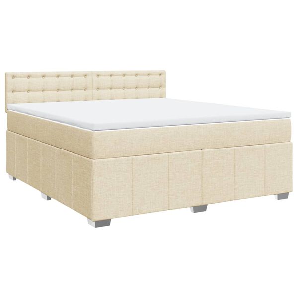 vidaXL &Kappa;&rho;&epsilon;&beta;ά&tau;&iota; Boxspring &mu;&epsilon; &Sigma;&tau;&rho;ώ&mu;&alpha; &Kappa;&rho;&epsilon;&mu; 180x200 &epsilon;&kappa;. &Upsilon;&phi;&alpha;&sigma;&mu;ά&tau;&iota;&nu;&omicron;