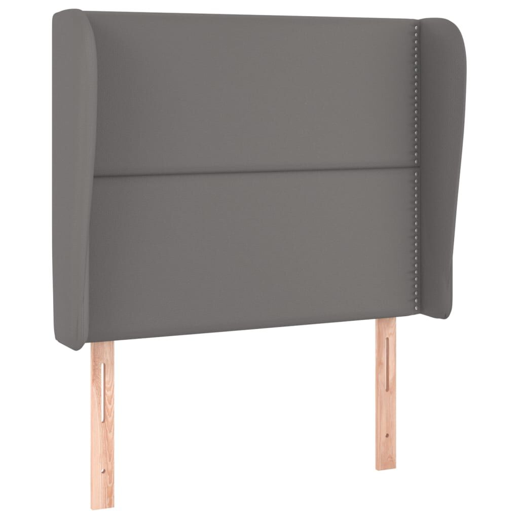 vidaXL Κεφαλάρι με Πτερύγια Γκρι 83x23x118/128 εκ. Συνθετικό Δέρμα