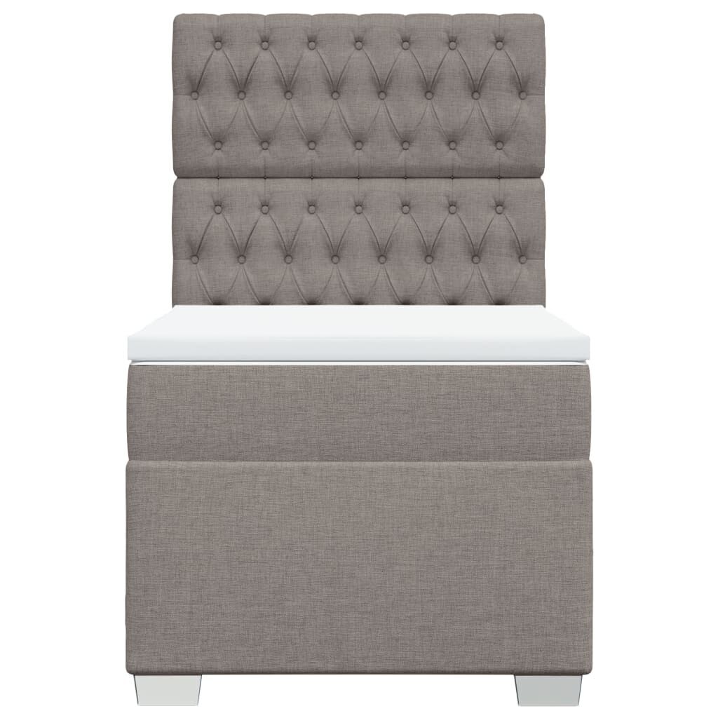vidaXL Κρεβάτι Boxspring με Στρώμα Taupe 90x190 εκ.Υφασμάτινο