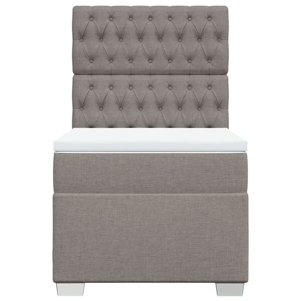 vidaXL Κρεβάτι Boxspring με Στρώμα Taupe 90x190 εκ.Υφασμάτινο
