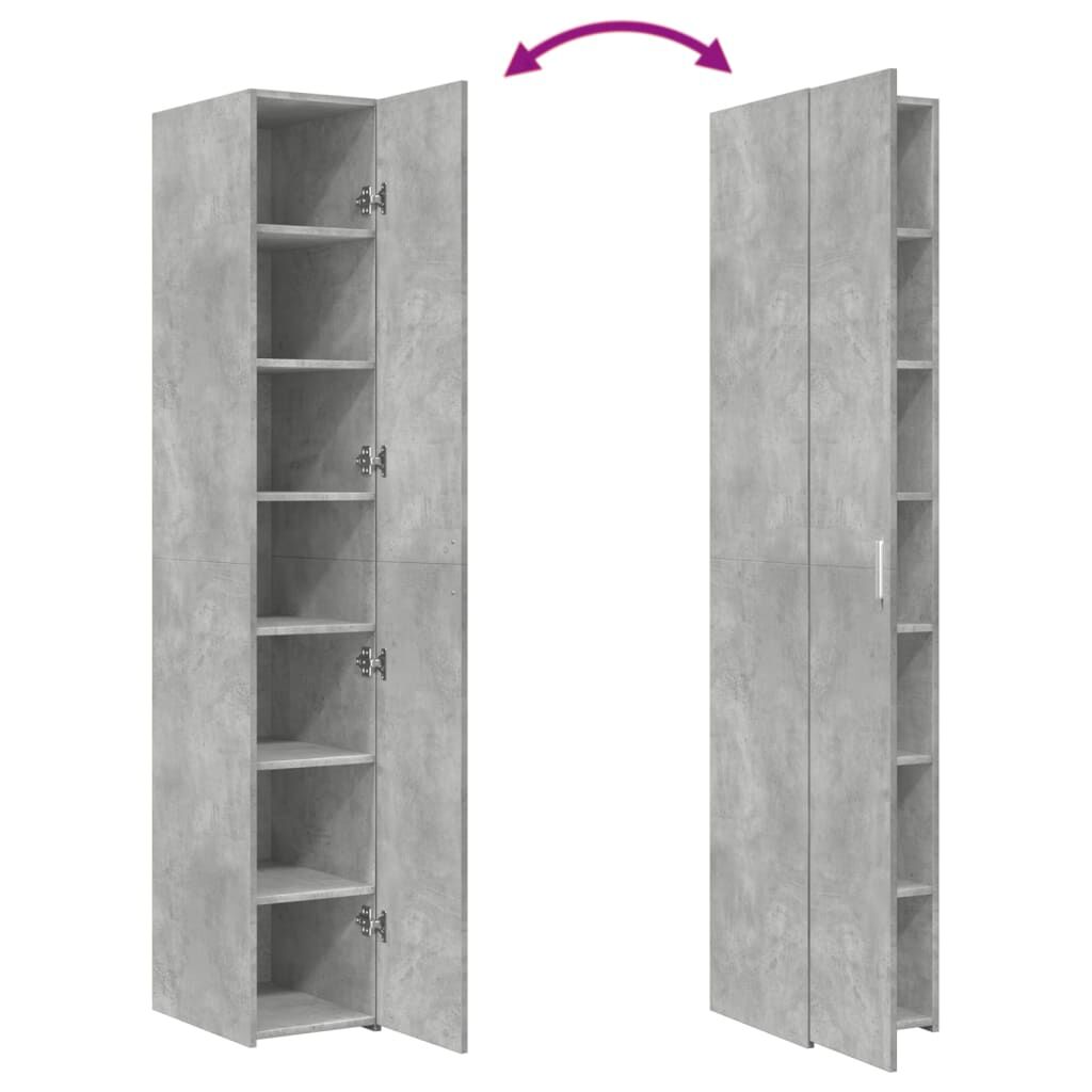 vidaXL Ντουλάπι Γκρι Σκυροδέματος 30x42,5x185 εκ. Επεξεργασμένο Ξύλο