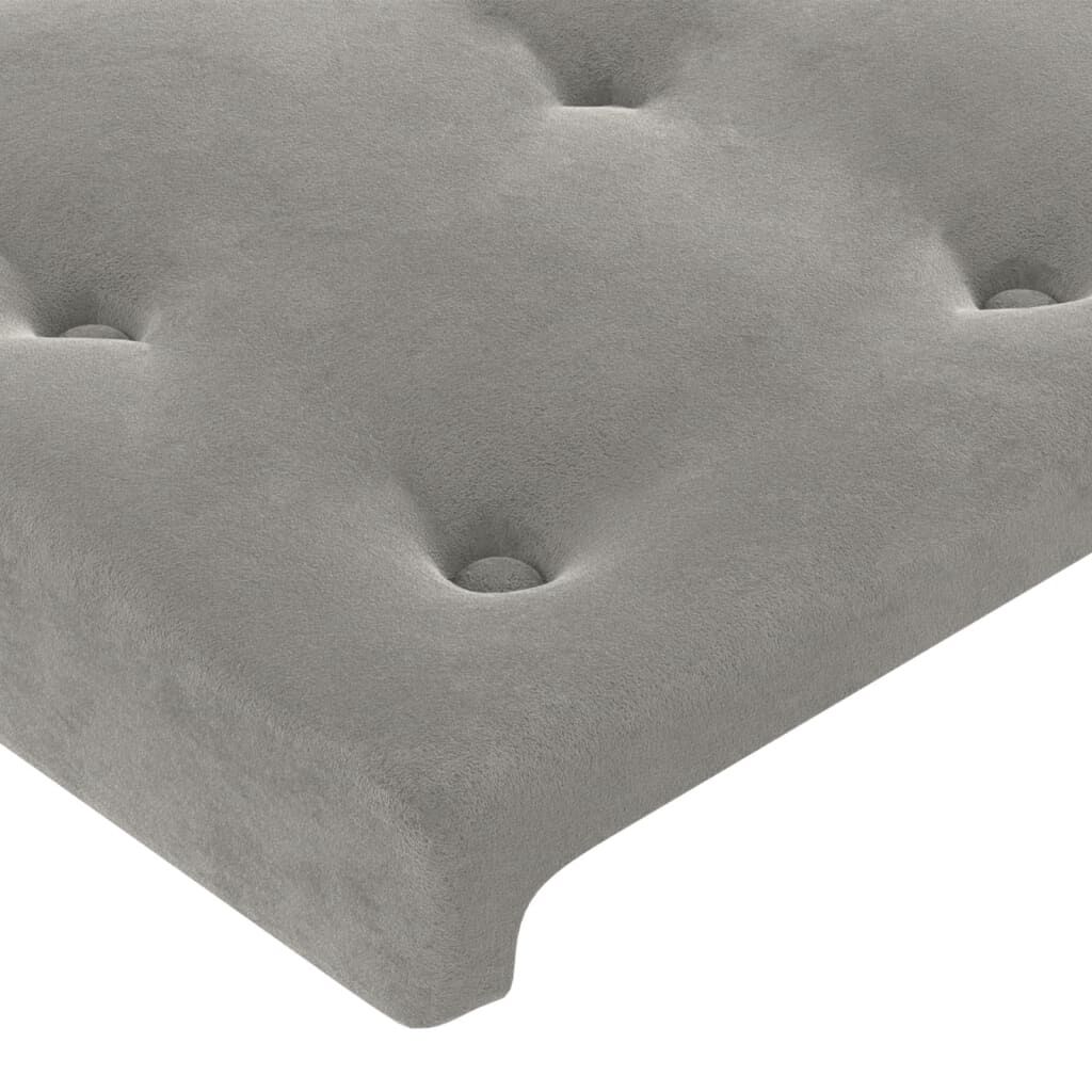 vidaXL Κεφαλάρι με Πτερύγια Ανοιχτό Γκρι 147x16x78/88 εκ. Βελούδινο