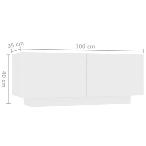 vidaXL Έπιπλο Τηλεόρασης με LED Λευκό 200 x 35 x 40 εκ.