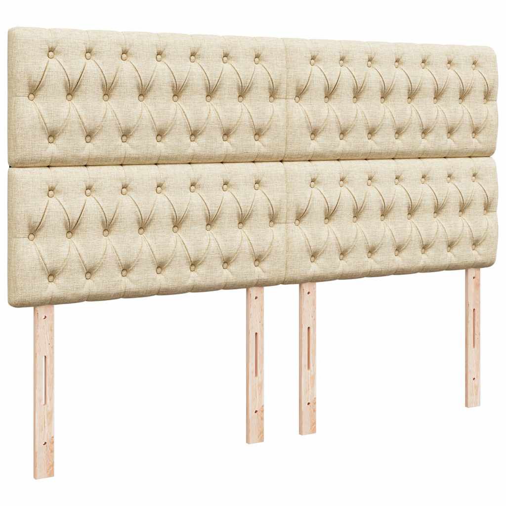 vidaXL Οθωμανικό κρεβάτι με στρώμα Cream 180x200cm ύφασμα