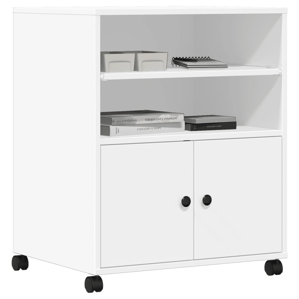 vidaXL Βάση Εκτυπωτή με Ρόδες Λευκή 60 x 48 x 74 εκ.