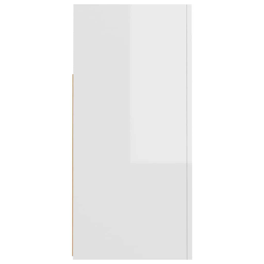 vidaXL Ντουλάπι με LED Γυαλιστερό Λευκό 80 x 35 x 75 εκ.