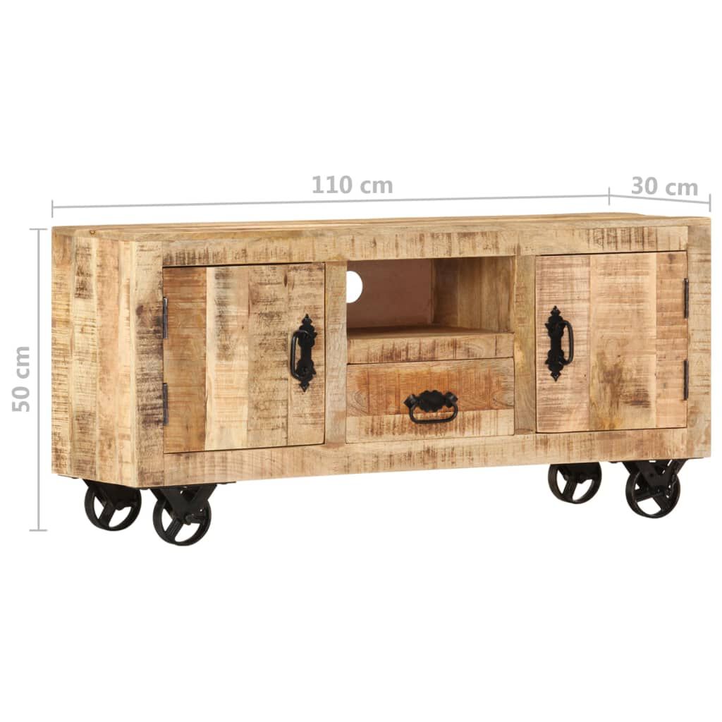 vidaXL Έπιπλο Τηλεόρασης 110 x 30 x 50 εκ. από Ακατέργαστο Ξύλο Μάνγκο