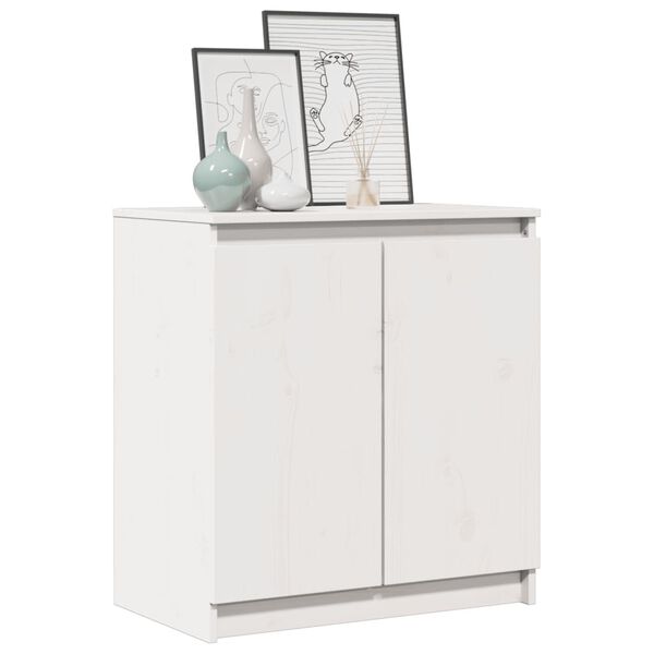 vidaXL Βοηθητικό Ντουλάπι Λευκό 60 x 36 x 65 εκ. από Μασίφ Ξύλο Πεύκου