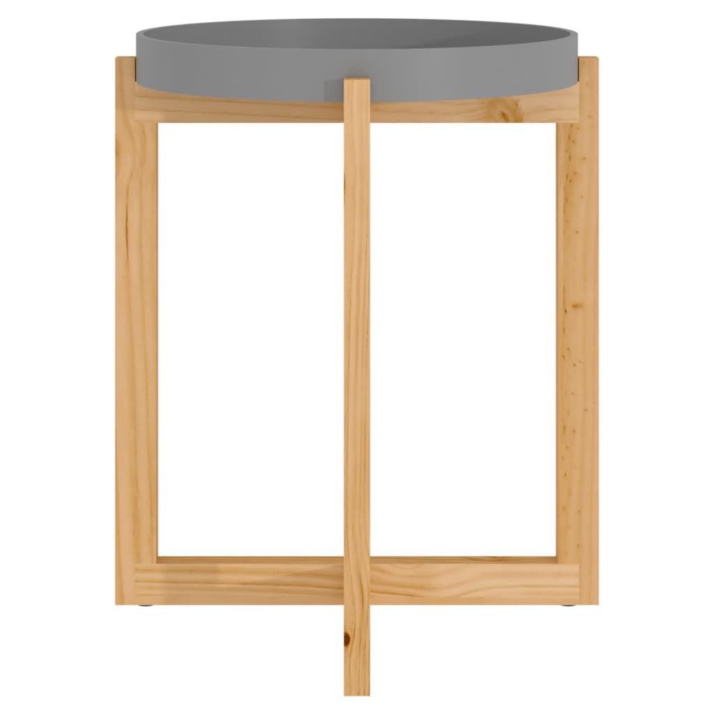 vidaXL Τραπεζάκι Σαλονιού Γκρι 41x41x48,5 εκ. Επεξ. Ξύλο&Μασίφ Πεύκο