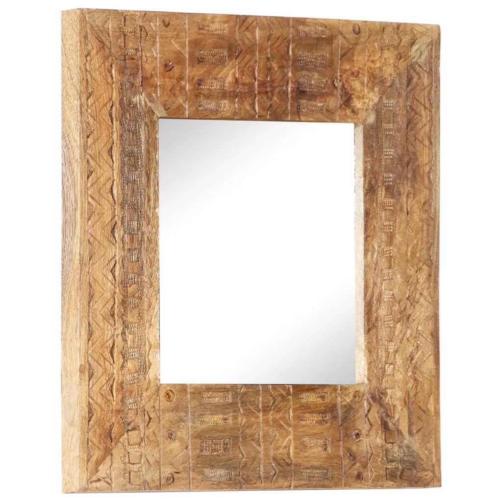 vidaXL Καθρέφτης Σκαλιστός στο Χέρι 50x50x2,5εκ. από Μασίφ Ξύλο Μάνγκο