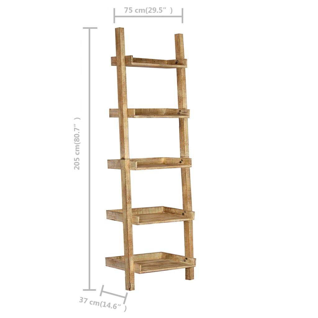 vidaXL Σκάλα Ραφιέρα Καφέ 75 x 37 x 205 εκ. από Μασίφ Ξύλο Μάνγκο