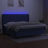 vidaXL &Kappa;&rho;&epsilon;&beta;ά&tau;&iota; Boxspring &mu;&epsilon; &Sigma;&tau;&rho;ώ&mu;&alpha; & LED &Mu;&pi;&lambda;&epsilon; 200x200 &epsilon;&kappa;. &Upsilon;&phi;&alpha;&sigma;&mu;ά&tau;&iota;&nu;&omicron;