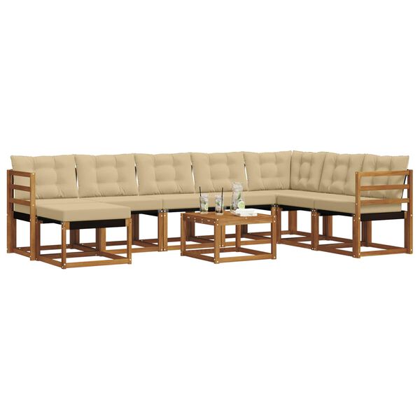 vidaXL &Sigma;&epsilon;&iota;&rho;ά &Kappa;&alpha;&nu;&alpha;&pi;έ &Epsilon;&xi;&omega;&tau;&epsilon;&rho;&iota;&kappa;&omicron;ύ &mu;&epsilon; &mu;&alpha;&xi;&iota;&lambda;ά&rho;&iota; 9 pcs &Phi;&upsilon;&sigma;&iota;&kappa;ό &kappa;&alpha;&iota; &Mu;&pi;&epsilon;&zeta;