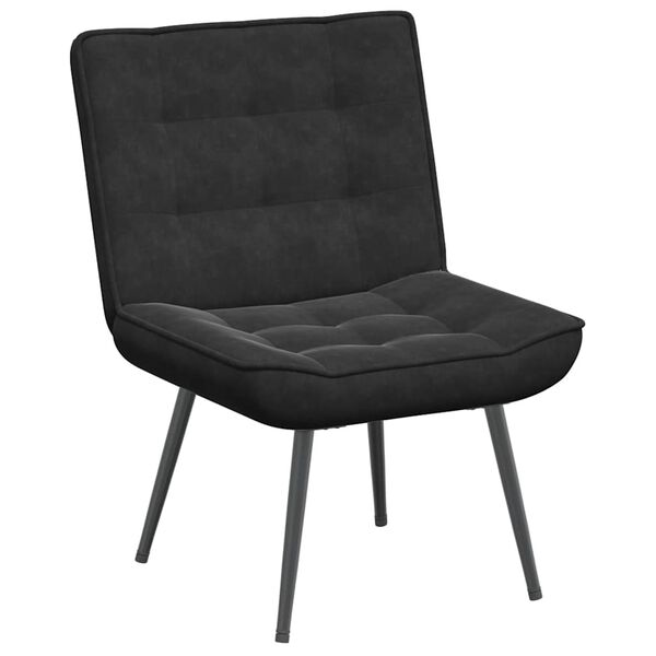 vidaXL Πολυθρόνα Relax Μαύρη Βελούδινη με Σκαμπό