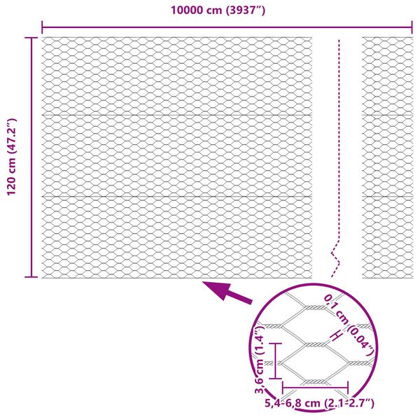 vidaXL Φράχτης 1.2x100 m Χάλυβας Πράσινος