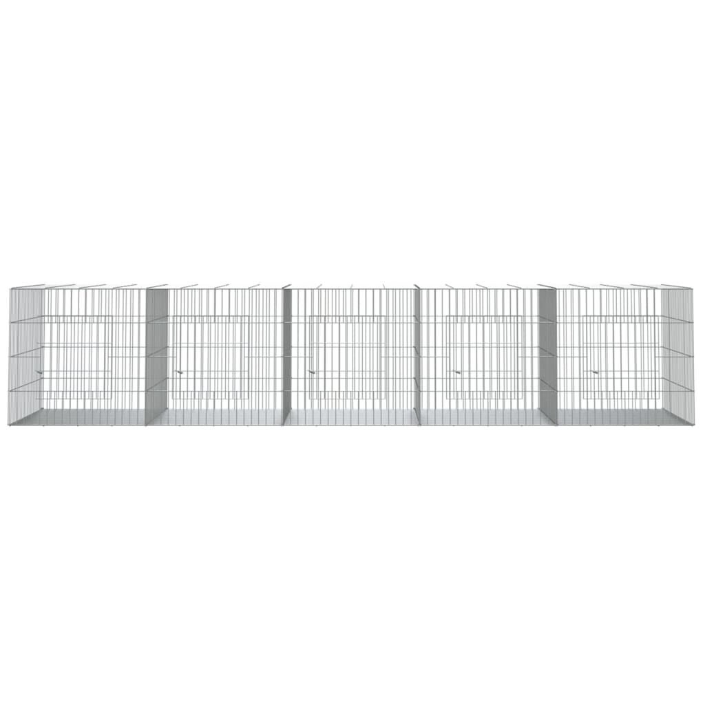 vidaXL Κλουβί Κουνελιών 6 Πάνελ 273x79x54 εκ. από Γαλβανισμένο Σίδερο