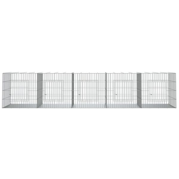 vidaXL Κλουβί Κουνελιών 6 Πάνελ 273x79x54 εκ. από Γαλβανισμένο Σίδερο